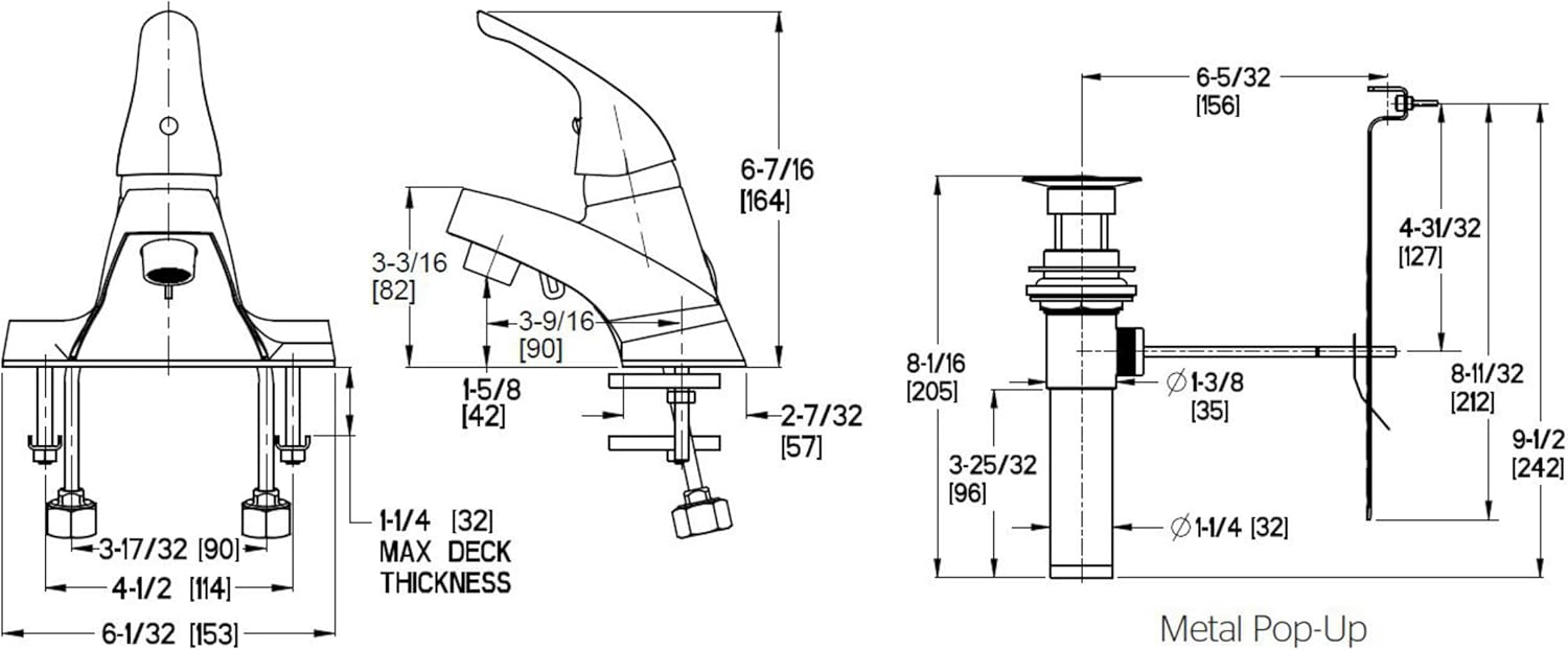 PFISTER Pfister LG142-6000 Pfirst Series Single Control 4 Centerset Bathroom Faucet in Polished Chrome