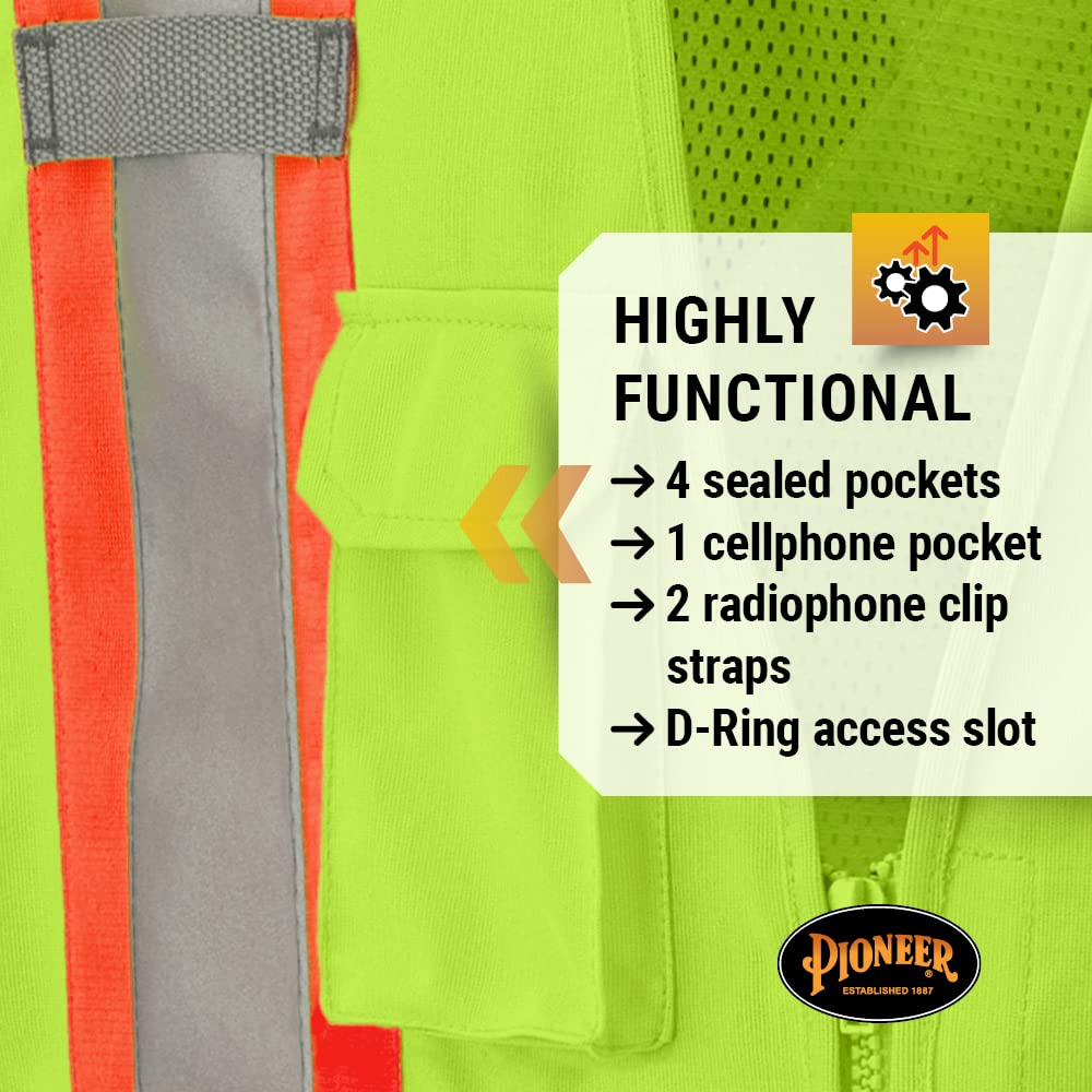 PIONEER Pioneer V1021260U-3XL Break Away Zip Vest 3X-Large Green