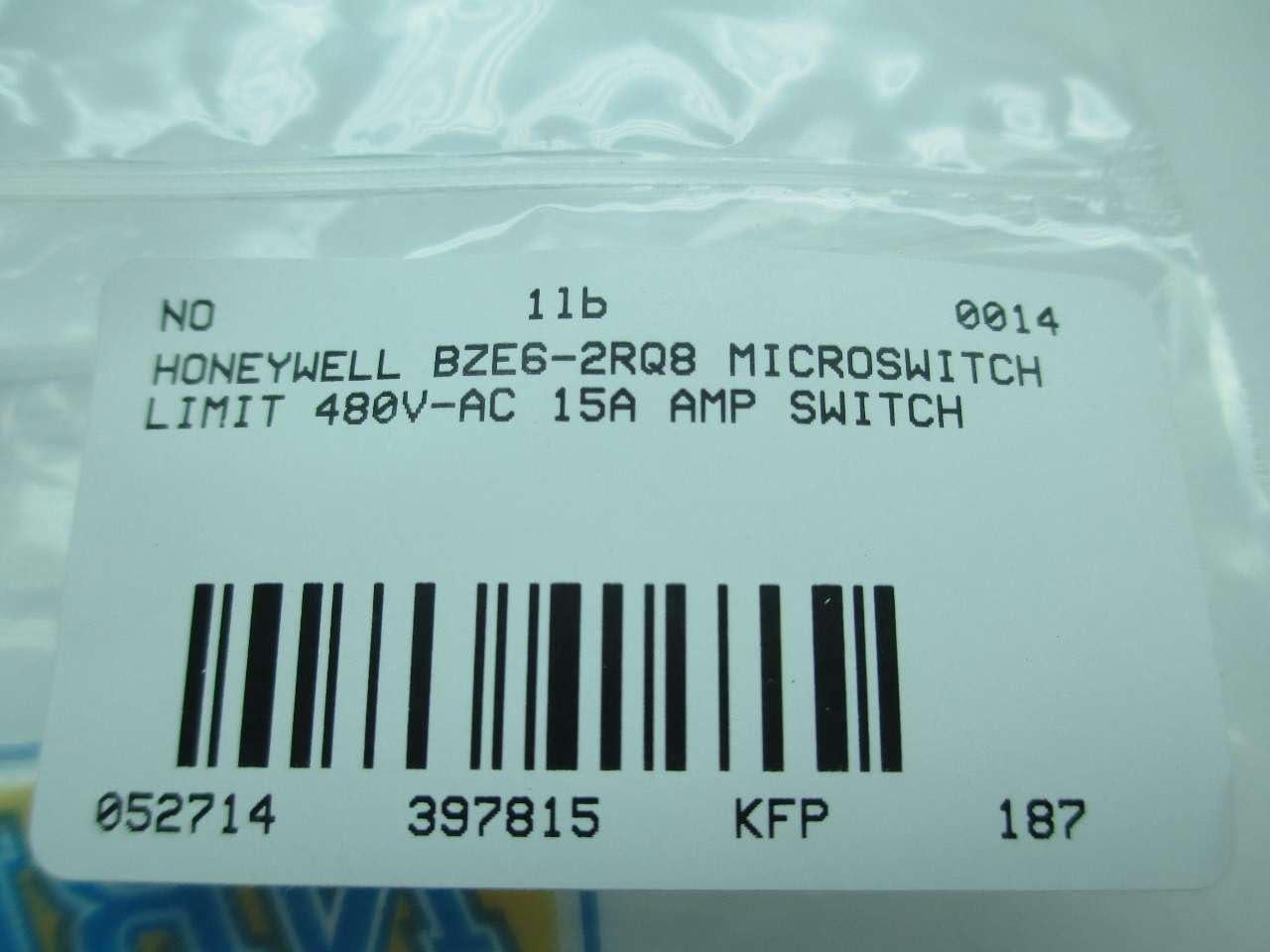 HONEYWELL Honeywell BZE6-2RQ8 Top Roller Plunger Switch SPDT 15 Amps