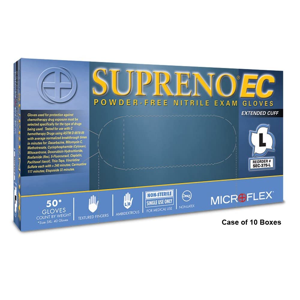 MICROFLEX Microflex SEC-375-L Disposable Gloves Nitrile L Blue PK50