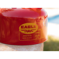 Eagle UI25FS Type I Metal Safety Can with F-15 Funnel Flammables 2.5 Gallon Red