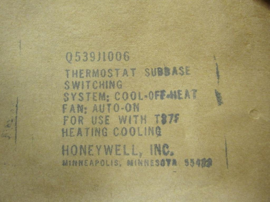 HONEYWELL Honeywell Q539J1006 Stat Subbase Taupe Both Heating and Cooling for H/P and Electric Heat