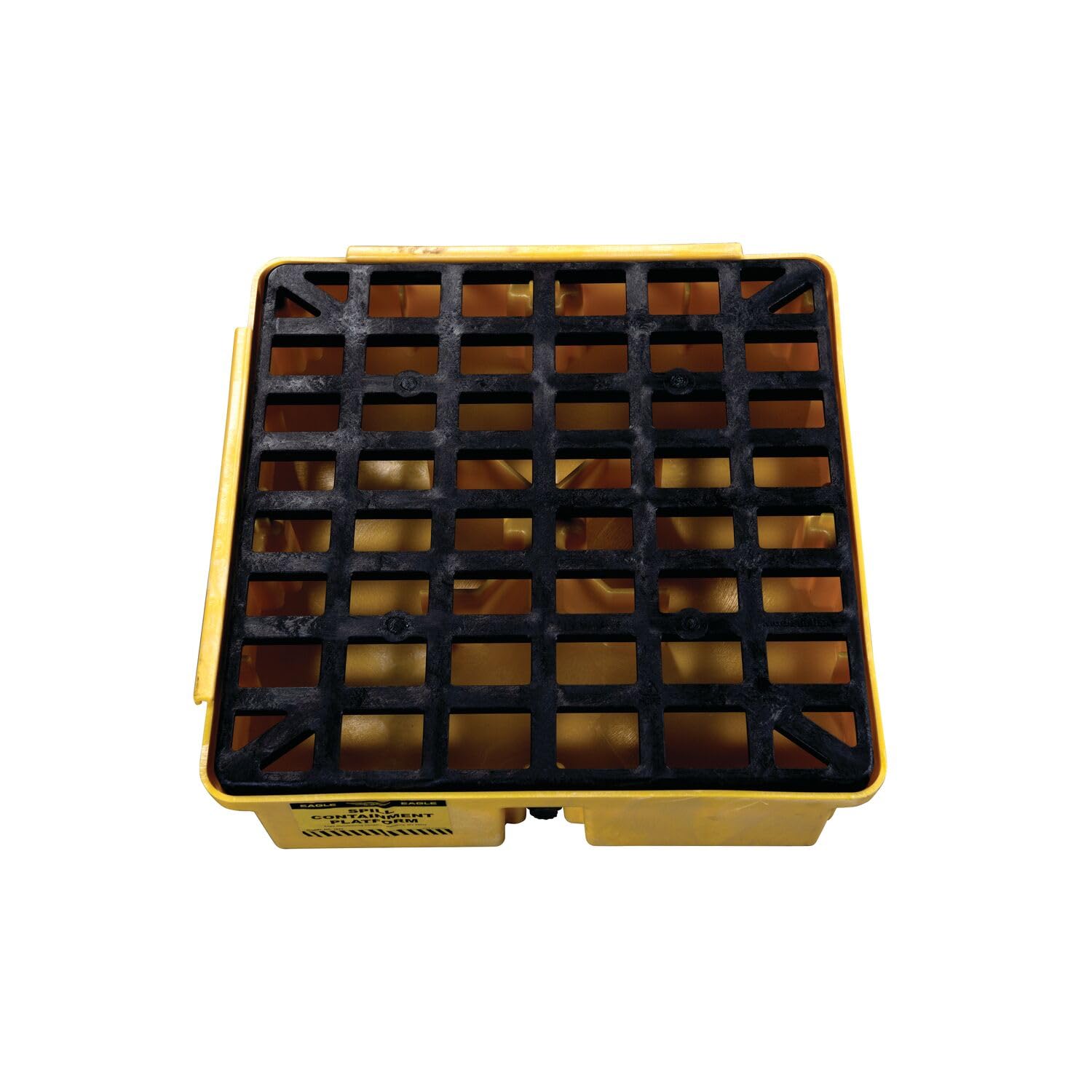 EAGLE GASKET AND PACKING Eagle 1633D Drum Modular Spill Platform with Drain 2000 lbs Yellow