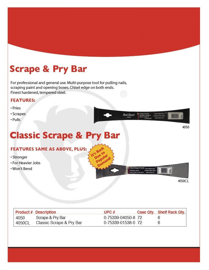 RED DEVIL Red Devil 4050 Scrape N Pry Bar 1 Pack