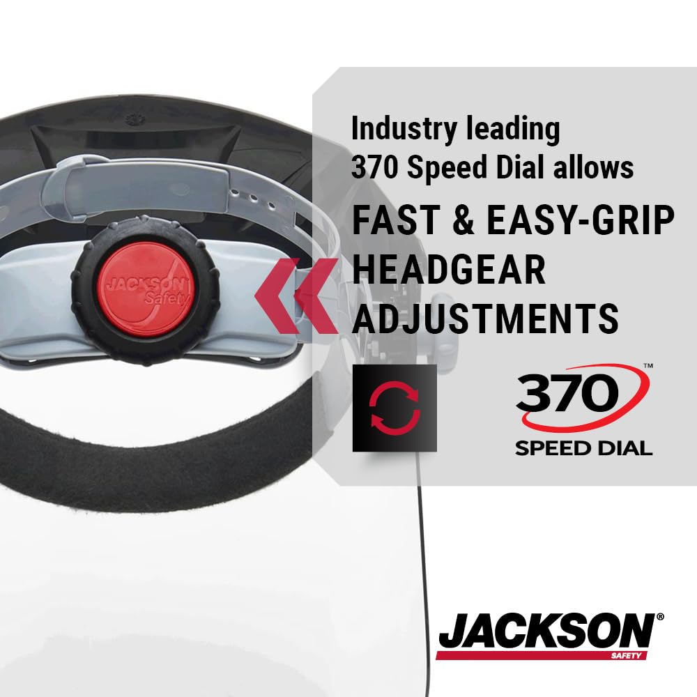 JACKSON SAFETY Jackson Safety 14262 F4XP Crown Face Shield Ratcheting Safety Headgear Clear Anti-Fog Polycarbonate Window