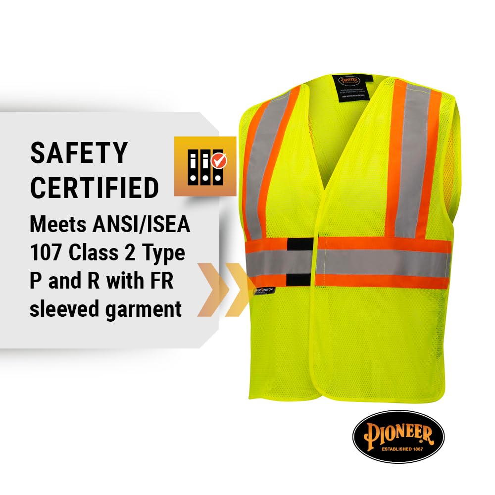 PIONEER Pioneer V2510860U-S/M High Vis Flame Resistant Vest Small-Medium