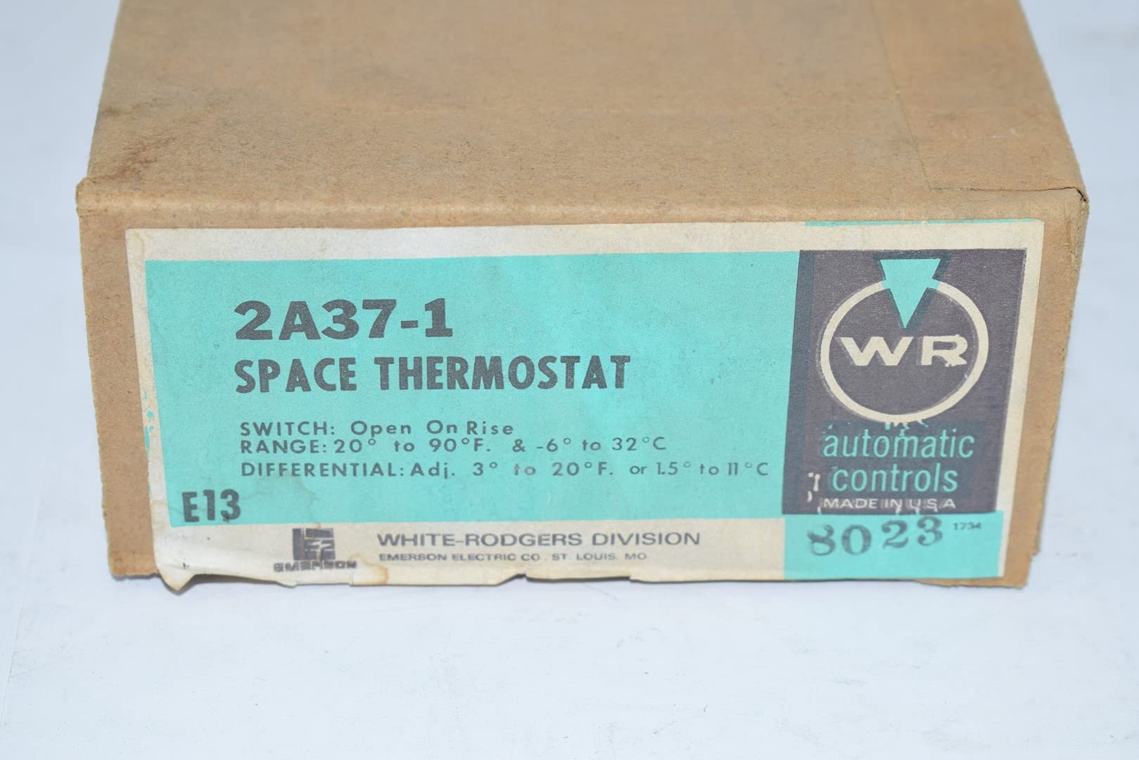 WHITE-RODGERS White-Rodgers 2A37-1 Line Voltage SPST Open Thermostat 20-90°F