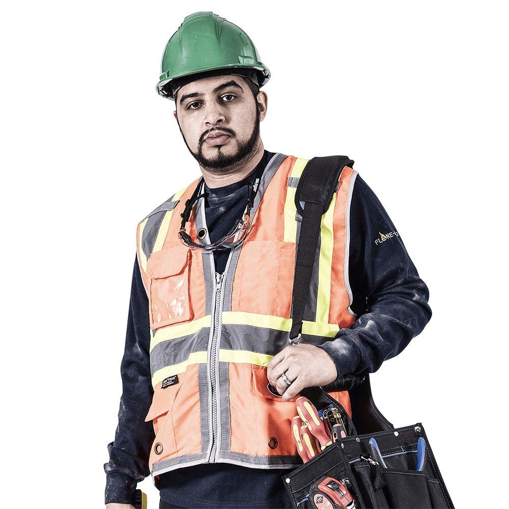 PIONEER Pioneer V1010250U-3XL Surveyor Mesh Back Vest 3X-Large Orange Reflective Safety