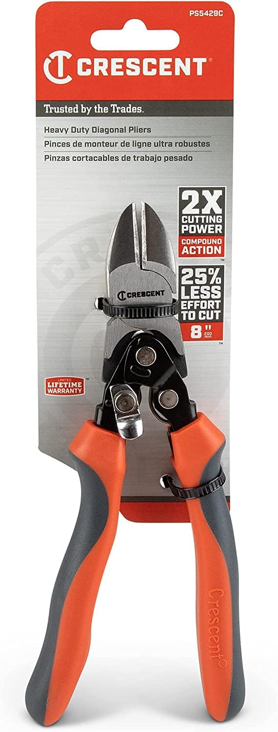 CRESCENT Crescent PS5429C 8 Pro Series Diagonal Compound Action Dual Material Cutting Pliers