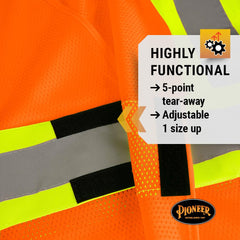 Pioneer V2510850U-L/XL High Visibility Flame Resistant Vest Orange Large / XL