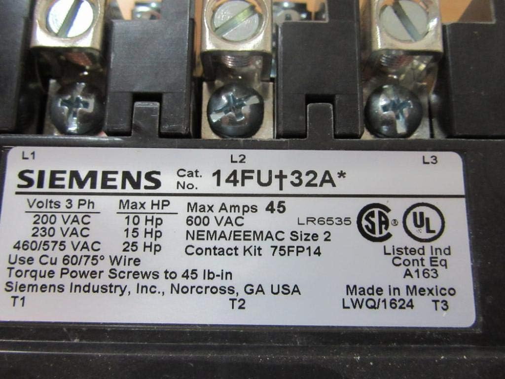 SIEMENS SIEMENS 14FUF32AD NEMA Magnetic Motor Starter 240 Volts 10 Horsepower Three Phase