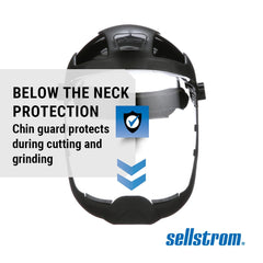 Sellstrom S32210 DP4 Face Shield with Ratchet Headgear and Anti-Fog Clear Polycarbonate Window