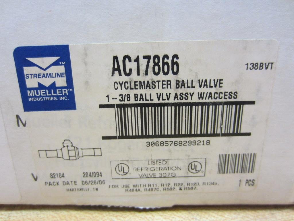 MUELLER INDUSTRIES Mueller AC17866 Ball Valve Cyclemaster 1-3/8 Solder W/Access