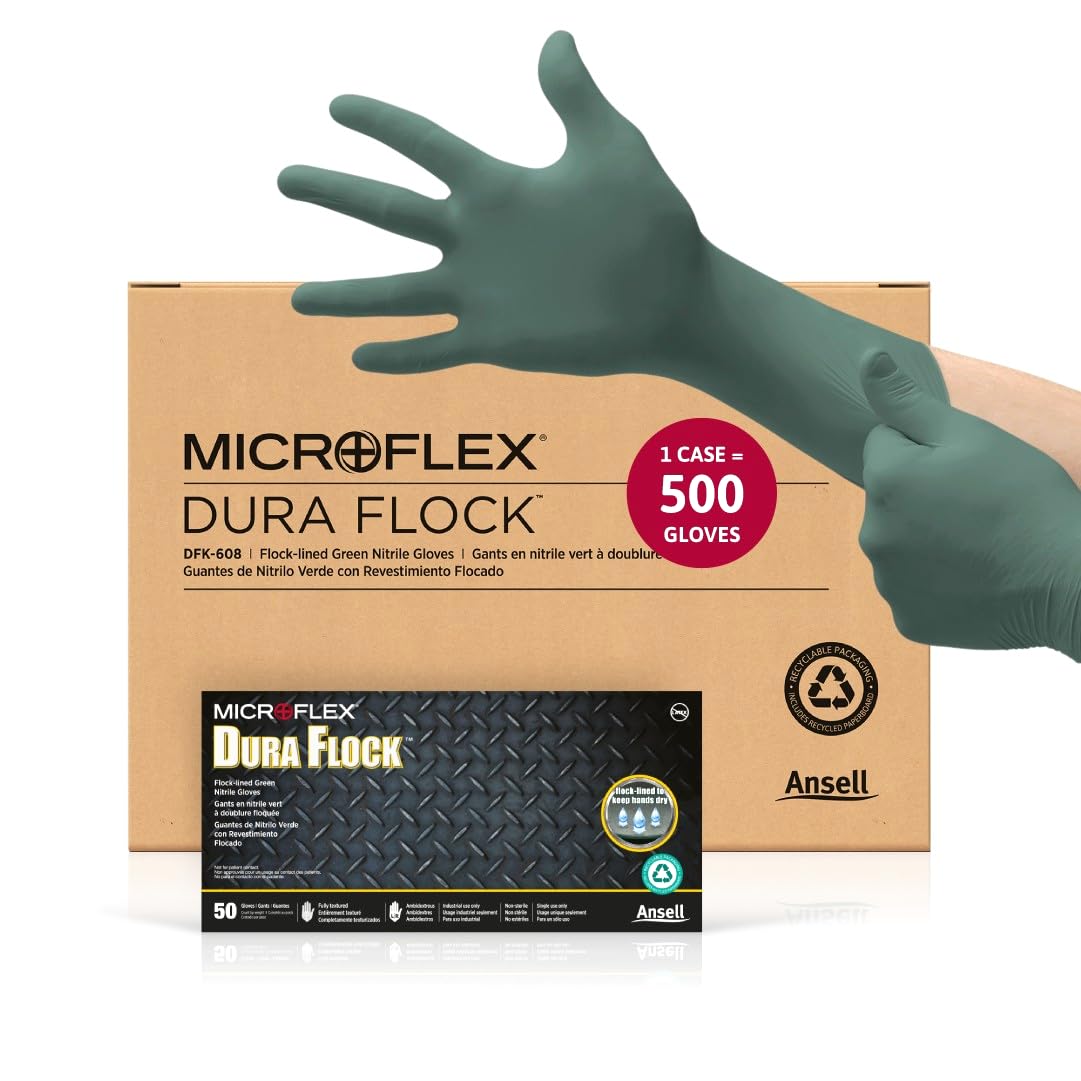 MICROFLEX Microflex DFK-608-XL Dura Flock Nitrile Gloves XL