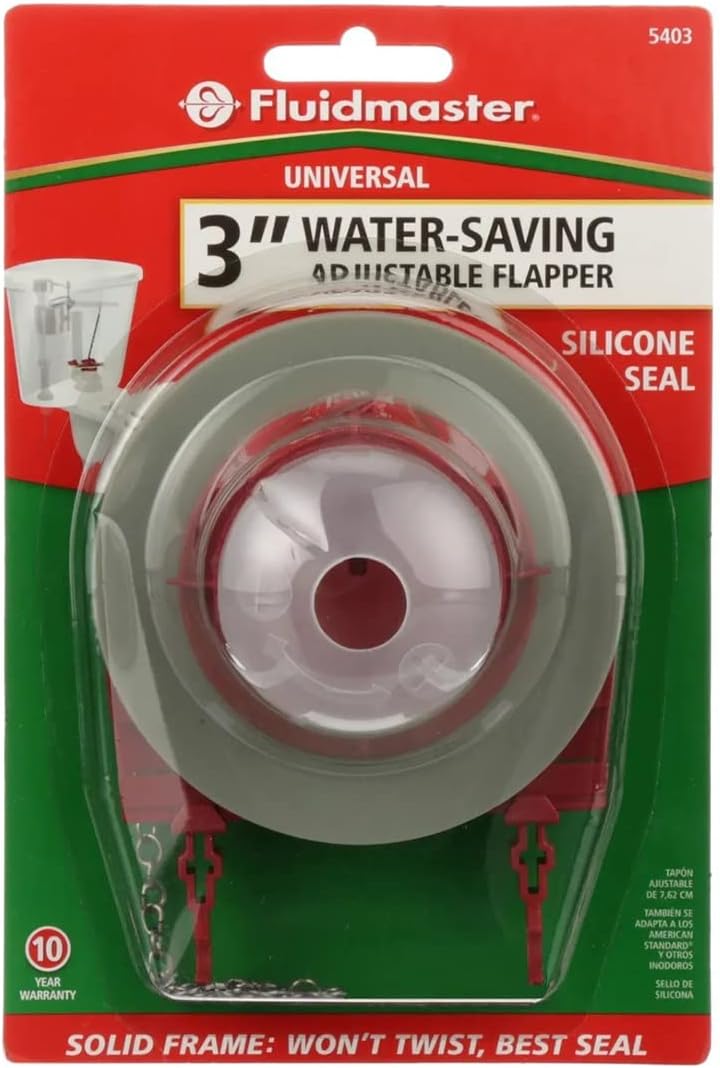 FLUIDMASTER Fluidmaster 5403P4 Water-Saving Long Life Toilet Flapper 3-Inch Adjustable Red