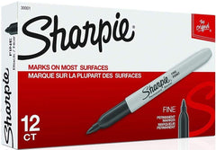 Sharpie 30001 Permanent Marker Fine Point 12-Pack Black