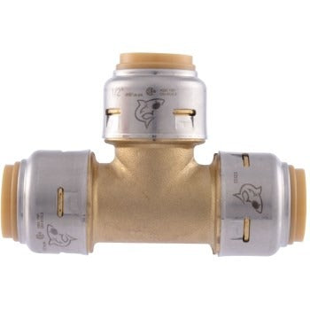 CASH-ACME Cash Acme UR362A Push-to-Connect Brass Tee Fitting (0.5 x 0.5 x 0.5 in)
