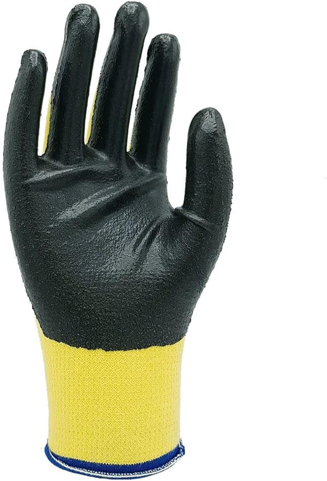 SHOWA SHOWA 4561M-07 Foam Nitrile Palm Coated Flame and Cut Resistant Safety Glove with Kevlar Liner, 15-Gauge, Medium (12 Pair)