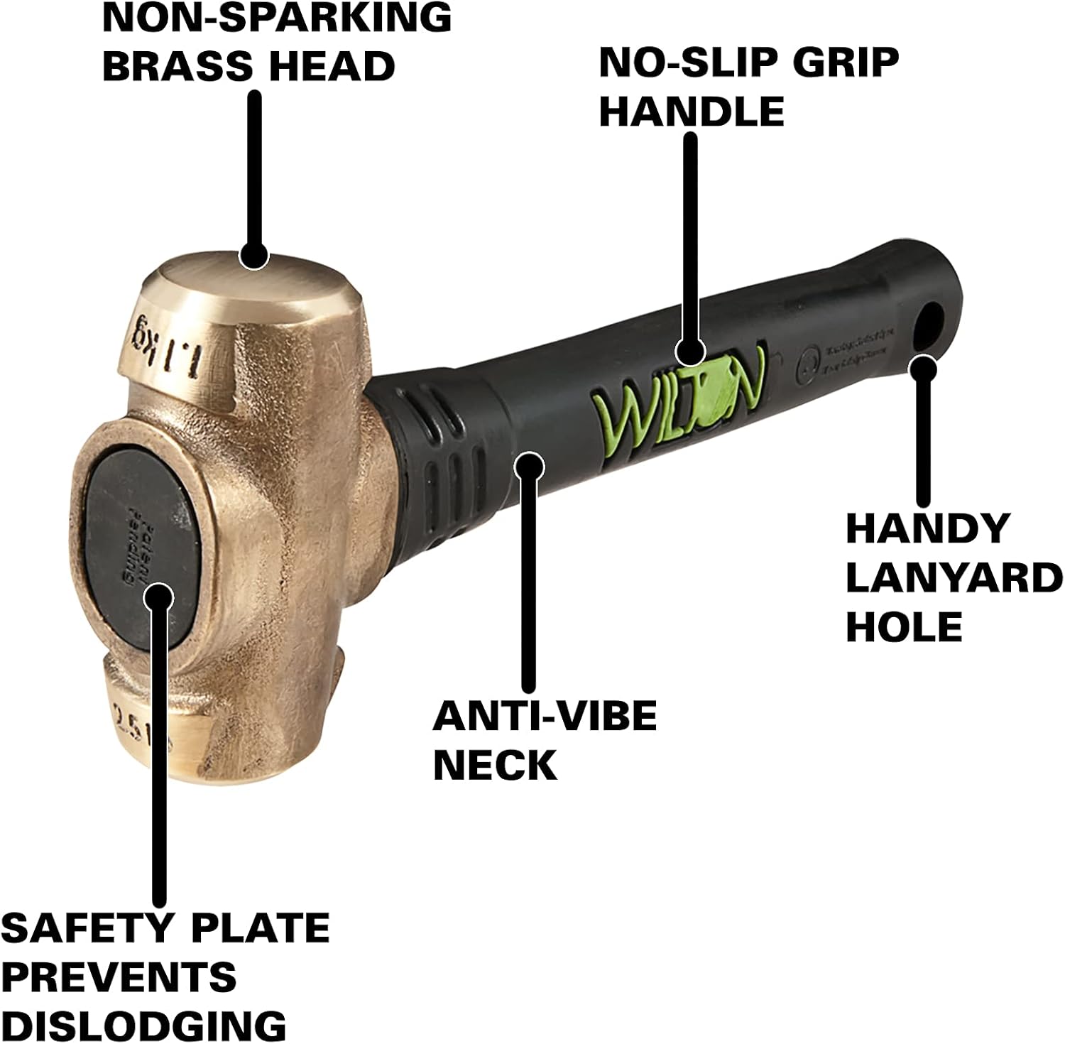 WILTON Wilton 90212 B.A.S.H 12 Brass Sledge Hammer 2-1/2 Lb