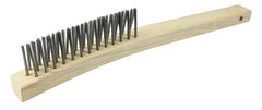 Weiler 44594 V-Groove Hand Wire Scratch Brush 012 Carbon Steel Fill 3 x 19 Rows