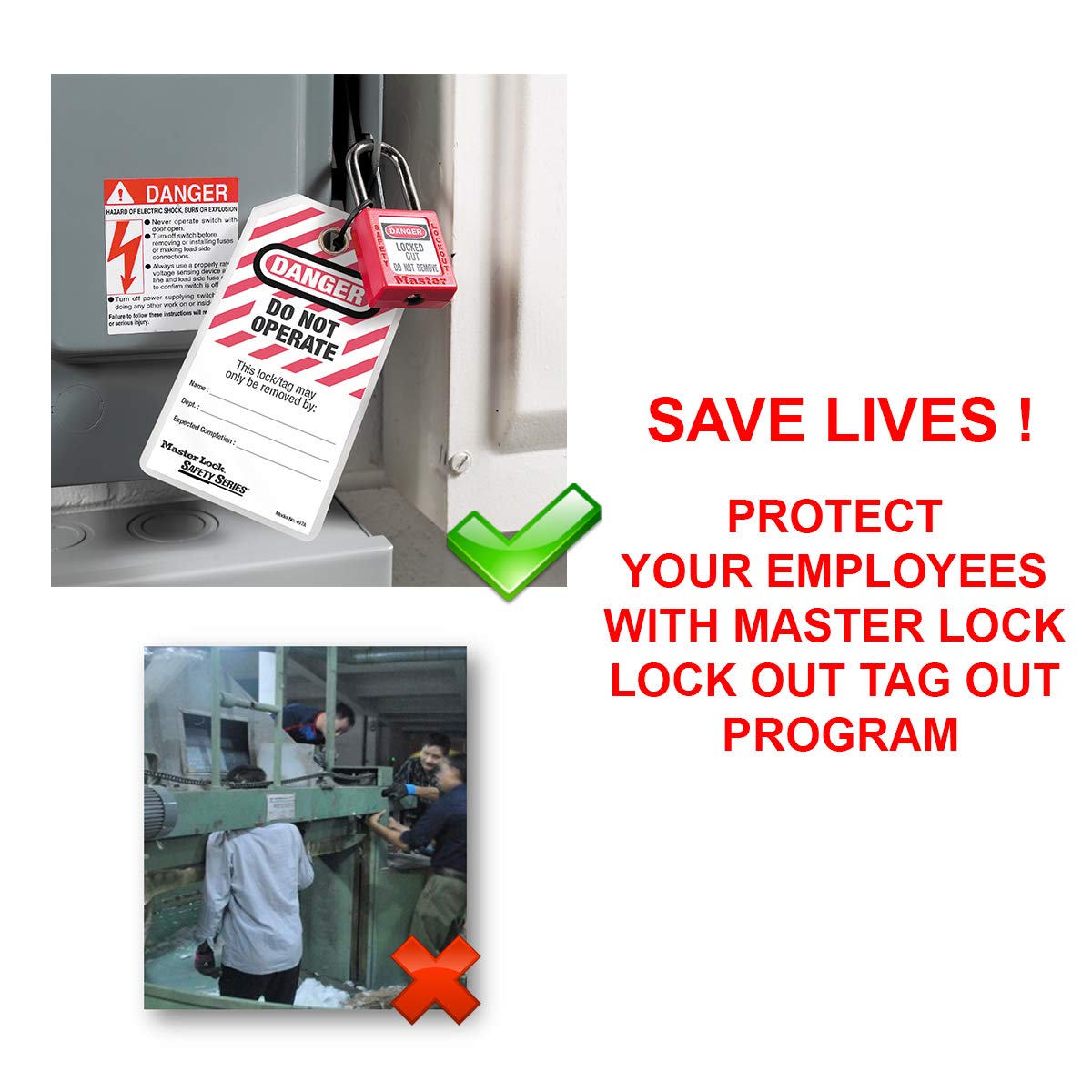 MASTER LOCK Master Lock 416 Lockout Tagout Safety Hasp Red 1 Inch Jaw Diameter