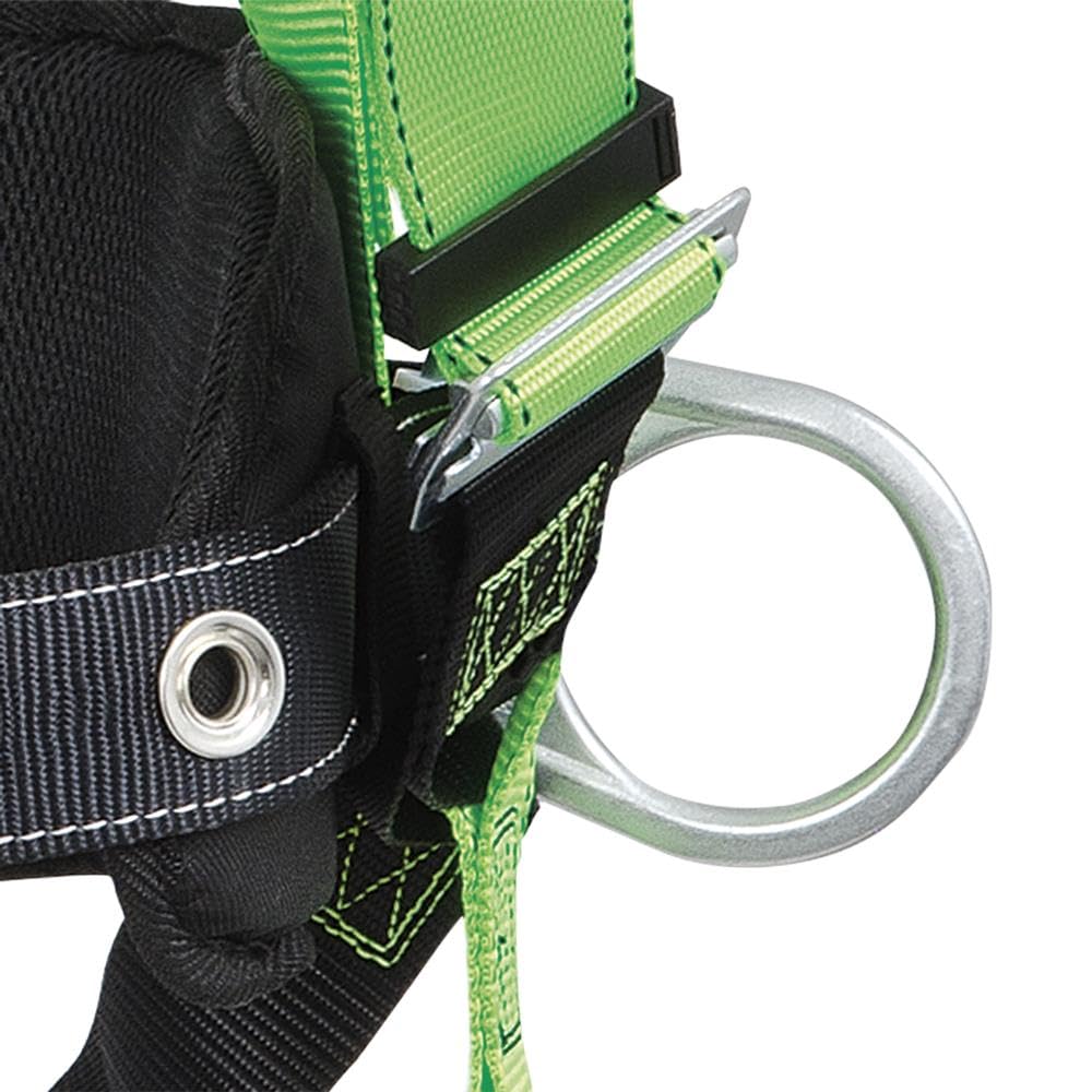 PEAKWORKS Peakworks V8255223 Fall Protection Full Body Safety Harness with Positioning Belt, Padded Lumbar Support, Back & Side D-Rings, Pass Thru Leg Buckles, Large