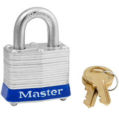 Master Lock 3BLU Laminated Steel Lockout Tagout Safety Padlock with Key, Blue
