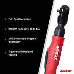 AIRCAT 802-5 Composite Twin Pawl Ratchet Wrench 1/2-Inch 70 ft-lbs