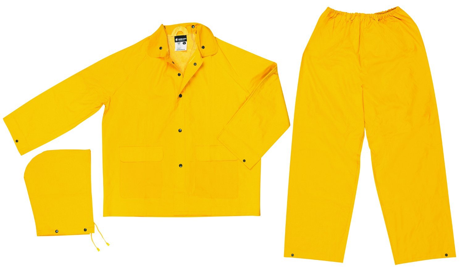 MCR SAFETY MCR Safety 2003XL PVC/Polyester 3-Piece Rainsuit Yellow X-Large