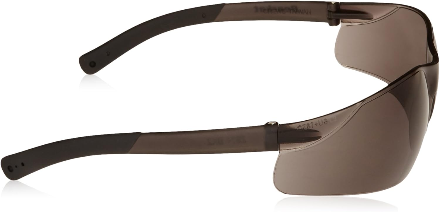 MCR SAFETY MCR BK212 Crews BearKat Polycarbonate Safety Glasses with Non-Slip Hybrid Black Temple Sleeve, Small, 1 Pair