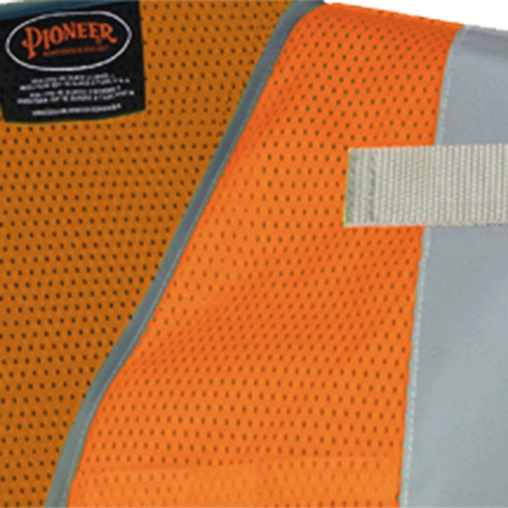 PIONEER Pioneer V1024850U-L Safety Vest for Men Hi Vis Reflective Mesh Neon 9 Pockets Zipper Construction Traffic Security Work Yellow/Green