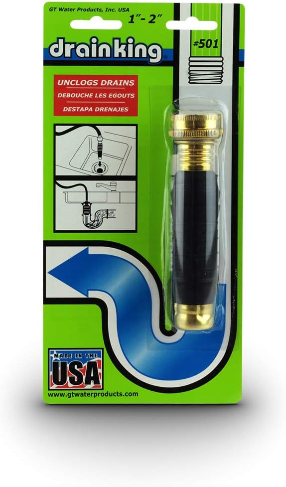 DRAIN KING Drain King 501 Unclogs Bathroom Sinks, Showers, and Swimming Pool Drains, 1 to 2 Inch