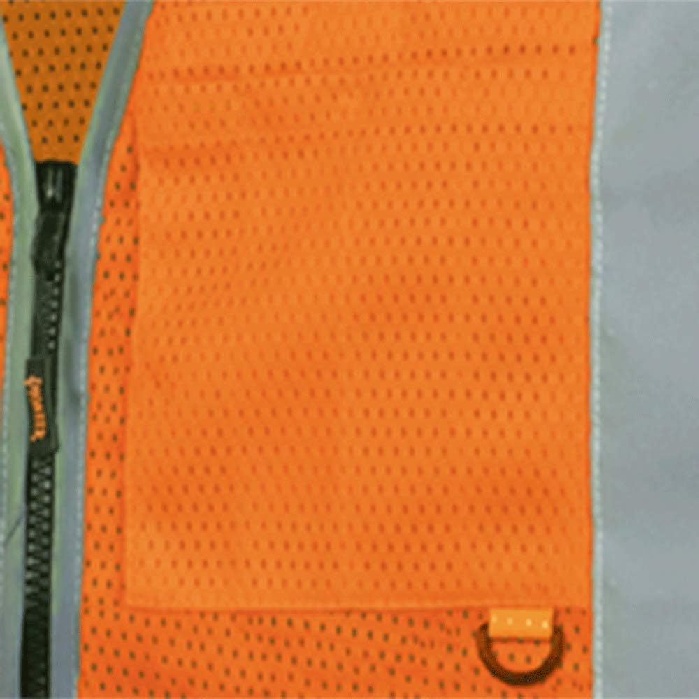 PIONEER Pioneer V1024850U-L Safety Vest for Men Hi Vis Reflective Mesh Neon 9 Pockets Zipper Construction Traffic Security Work Yellow/Green