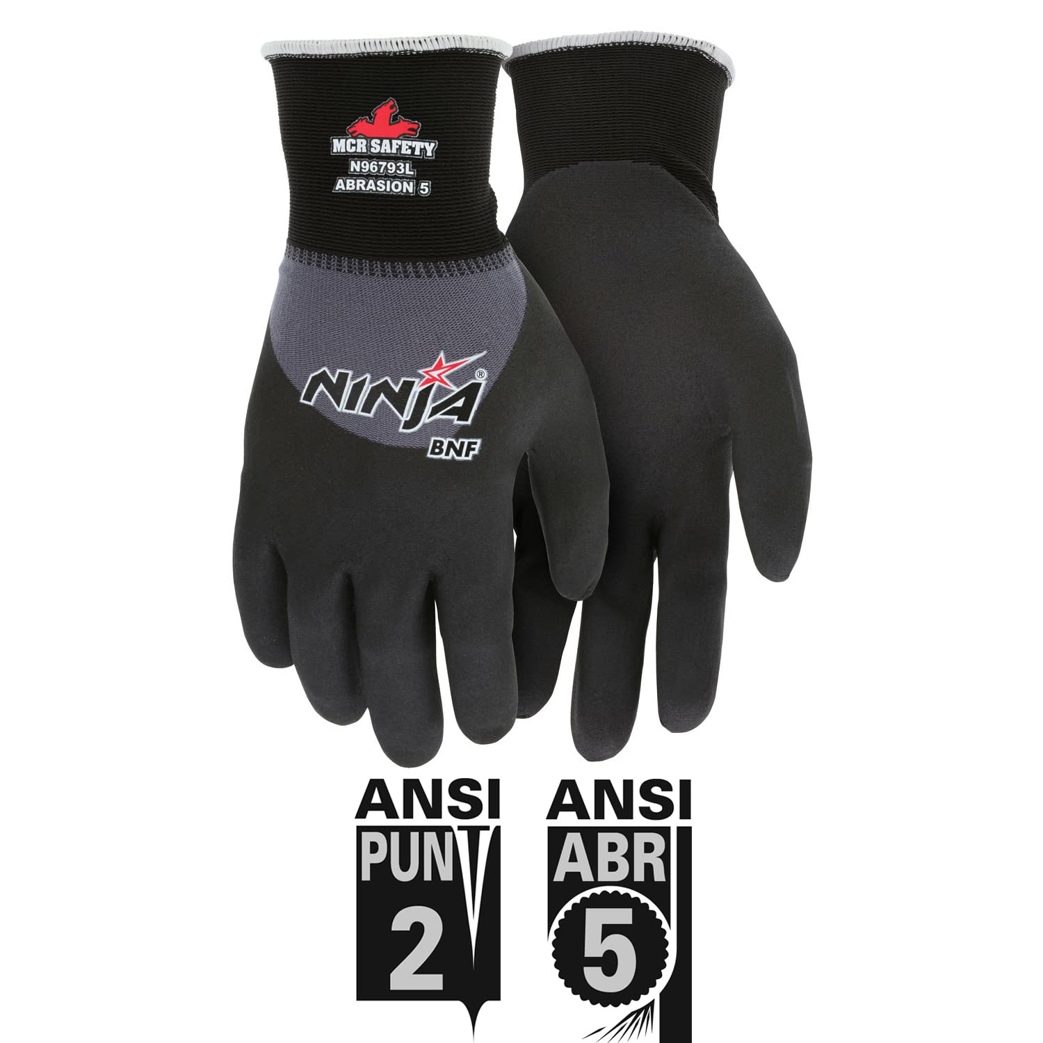 MCR SAFETY MCR Safety N96793M Ninja BNF Work Gloves Medium Black