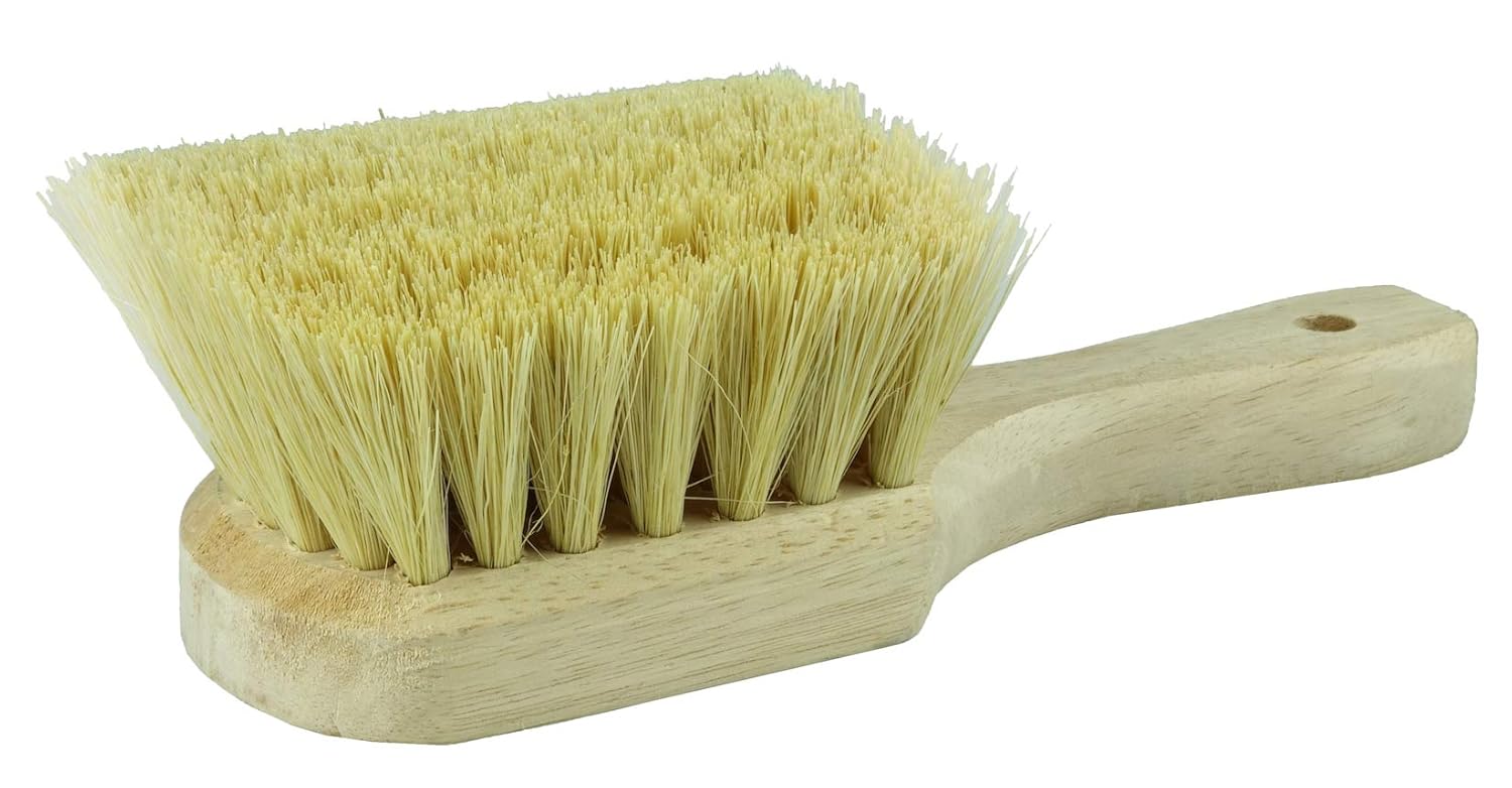 WEILER Weiler 44014 Utility Scrub Brush White Tampico Fill Short Handle Wood Block