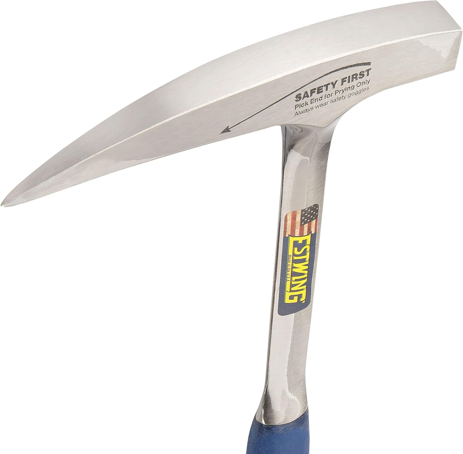 ESTWING Estwing E3-23LP Rock Pick 22 oz Geological Hammer with Pointed Tip and Shock Reduction Grip
