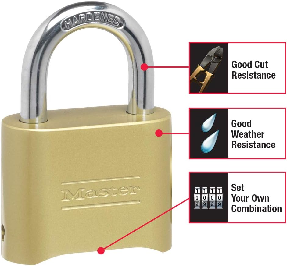 MASTER LOCK Master Lock 175 Resettable Combination Padlock Brass (Single Unit)