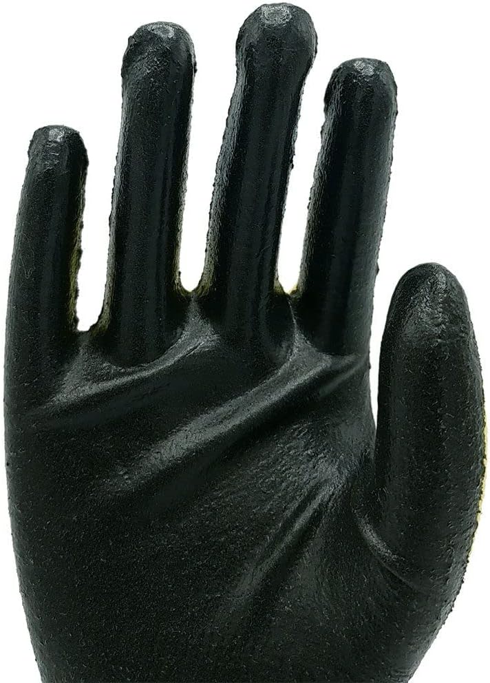SHOWA SHOWA 4561M-07 Foam Nitrile Palm Coated Flame and Cut Resistant Safety Glove with Kevlar Liner, 15-Gauge, Medium (12 Pair)