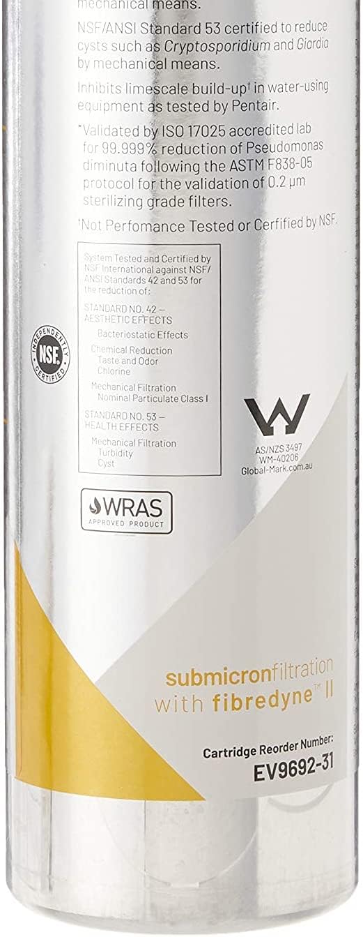 PENTAIR Everpure EV9692-31 4FC-S Replacement Water Filter Caridge 1 Count Pack High Capacity Alloy Steel NSF Certified