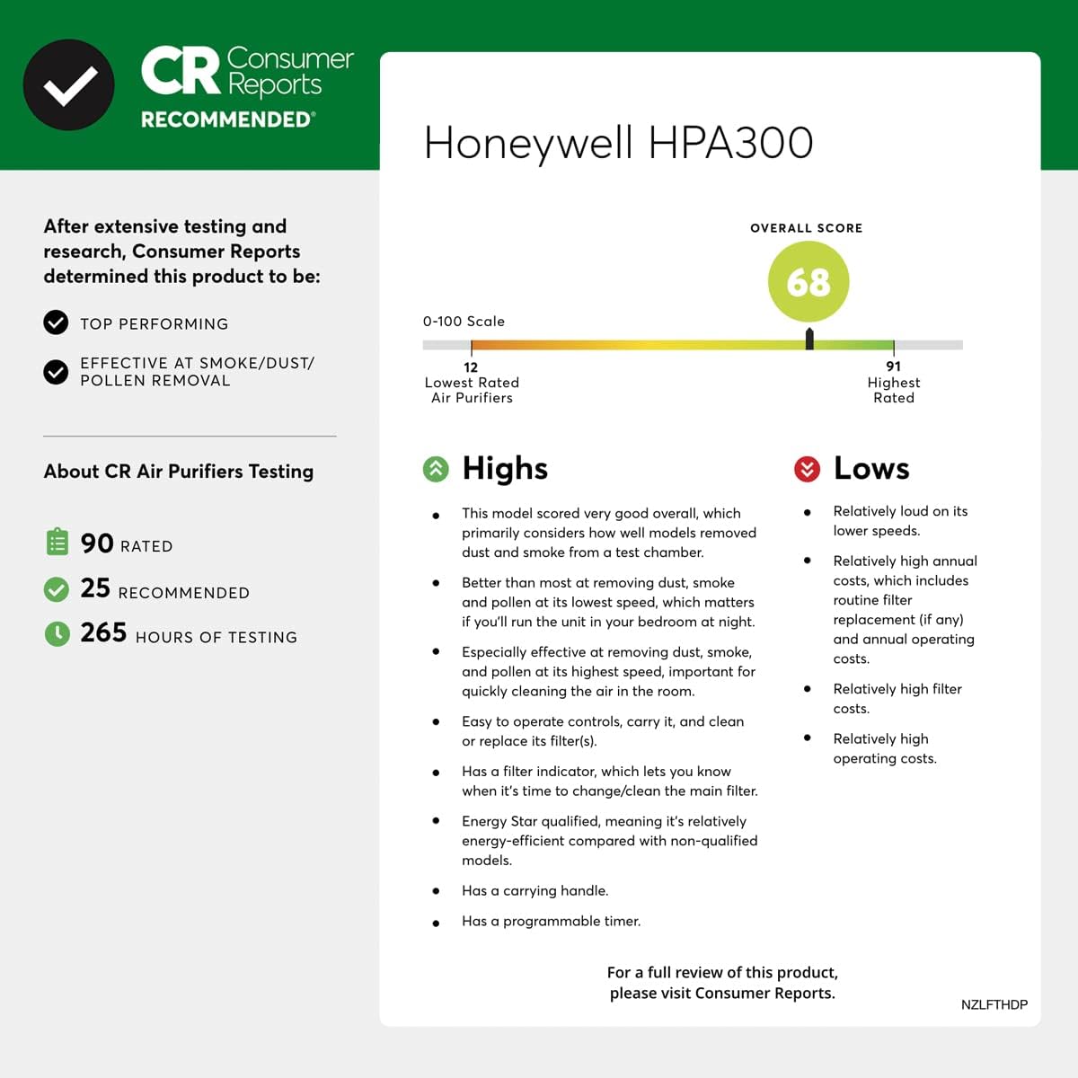 HONEYWELL Honeywell HPA300 True HEPA Air Purifier Extra Large Room Black