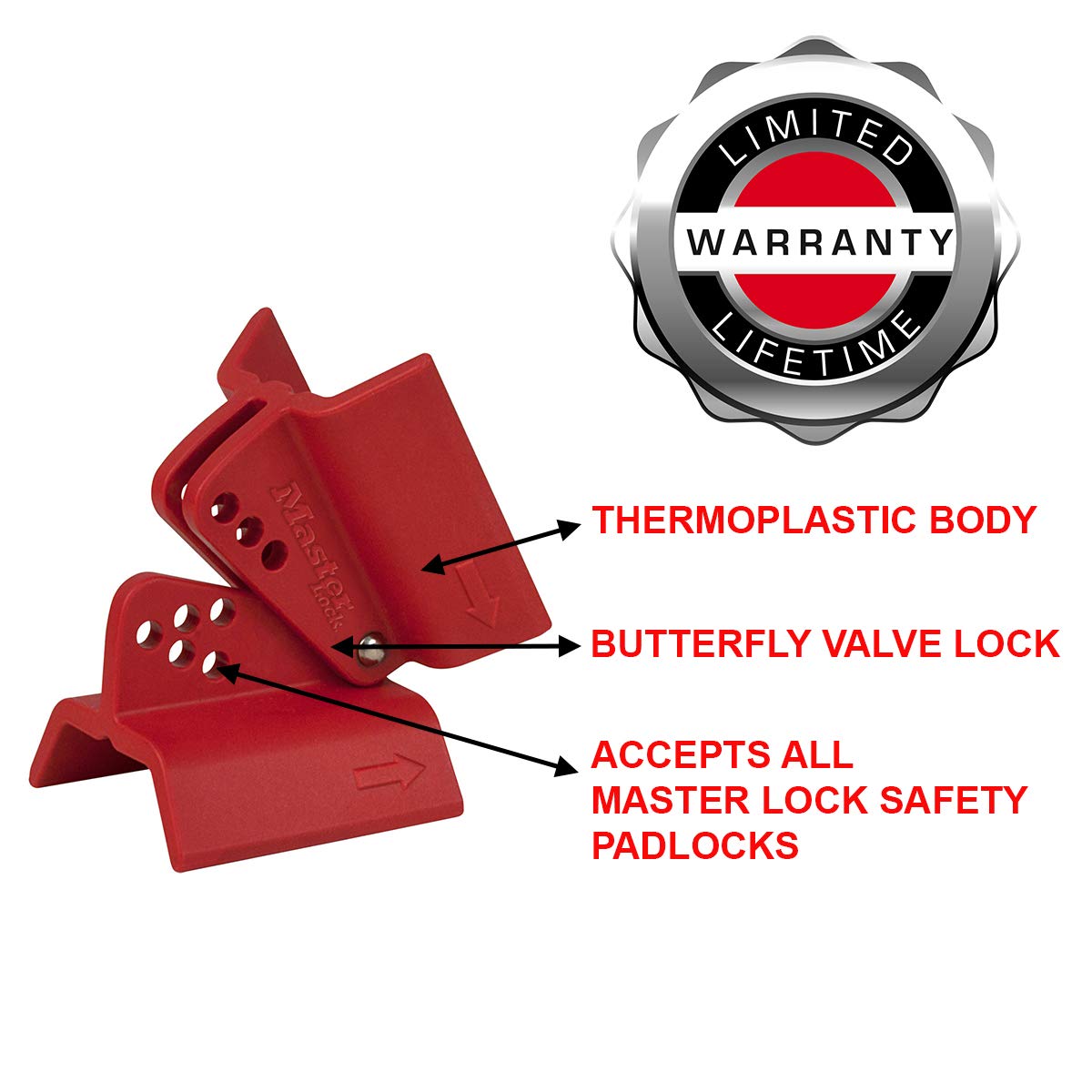 MASTER LOCK Master Lock S3921 Butterfly Valve Lockout Device with 3-ft Cable Lockout