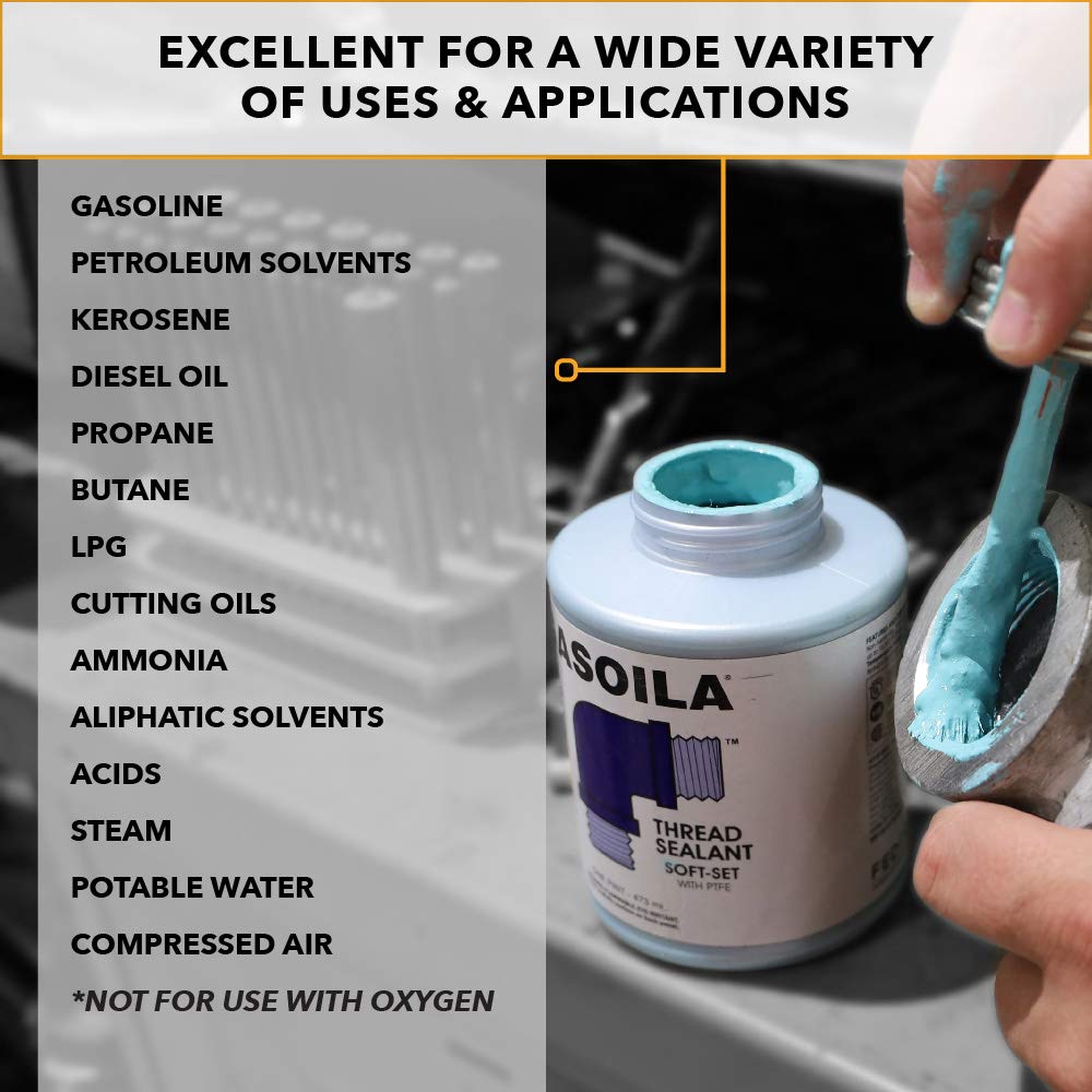 GASOILA Gasoila SS08 Soft-Set Thread Sealant 1/2 Pint Brush Top