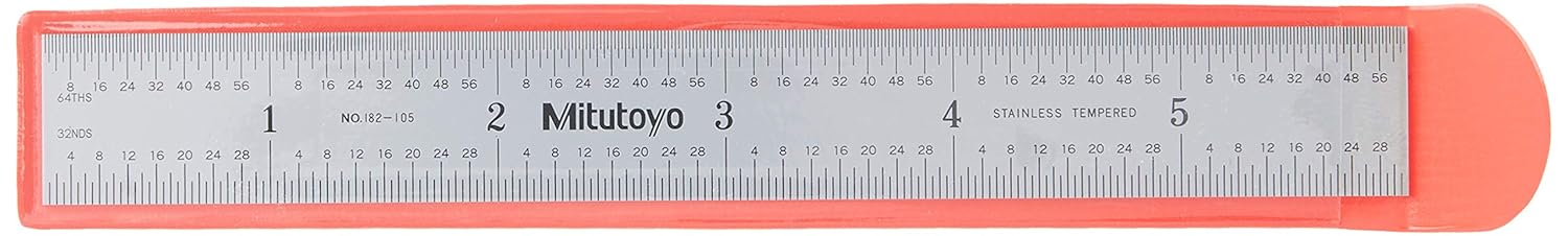 MITUTOYO Mitutoyo 182-105 Steel Rule 6 Inches Stainless Steel Satin Chrome Finish