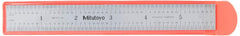 Mitutoyo 182-105 Steel Rule 6 Inches Stainless Steel Satin Chrome Finish