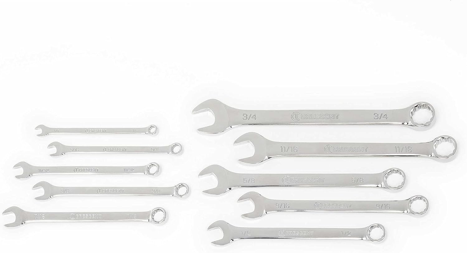 CRESCENT Crescent CCWS2-05 10 Pc. 12 Point SAE Combination Wrench Set