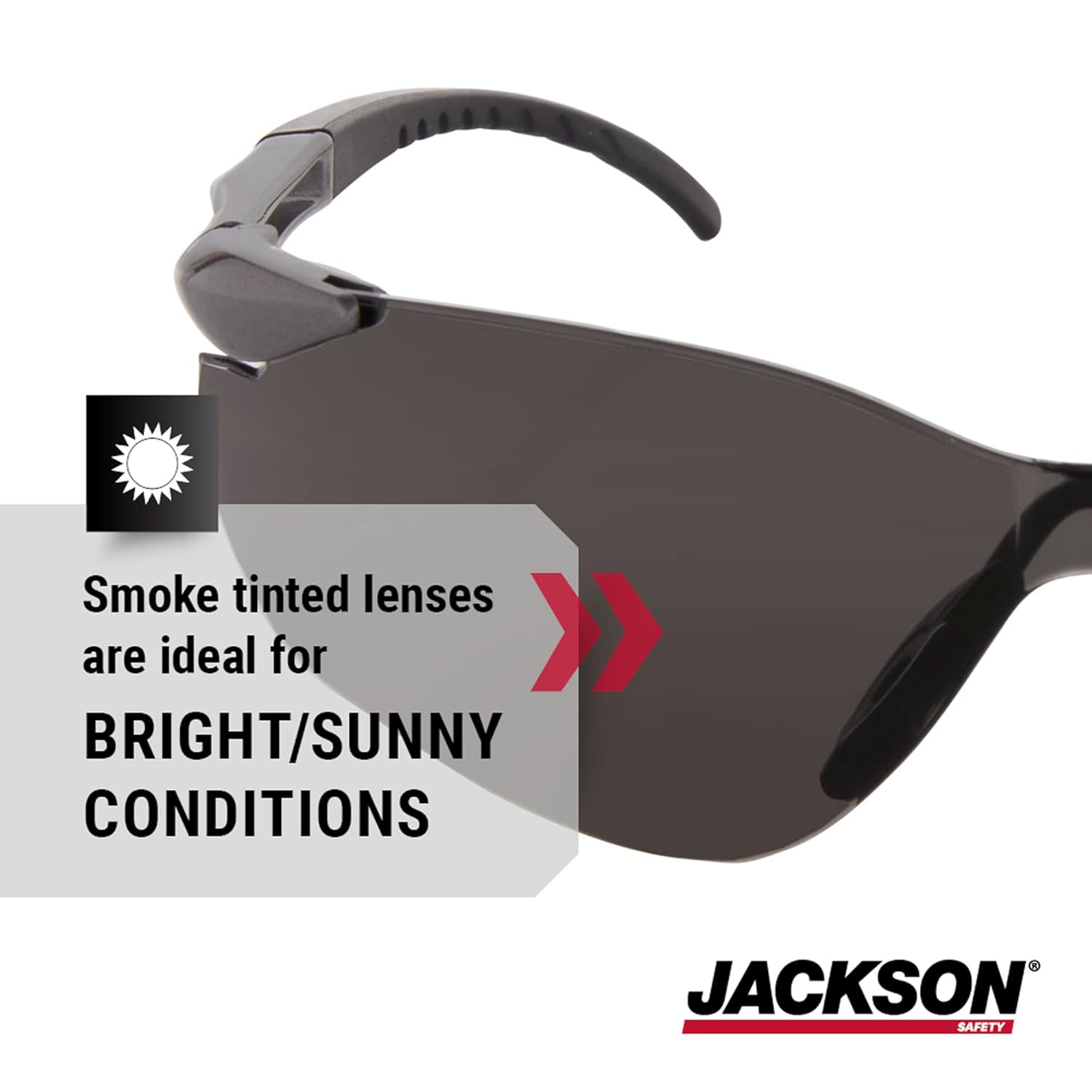 JACKSON SAFETY Jackson Safety 50028 SGf Safety Glasses Pack of 12 Hardcoat Anti Scratch Smoke Lenses Gunmetal Frame
