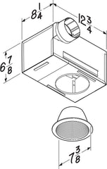 Broan 744 Recessed Light Ventilation Fan 70 CFM 75 Watt White