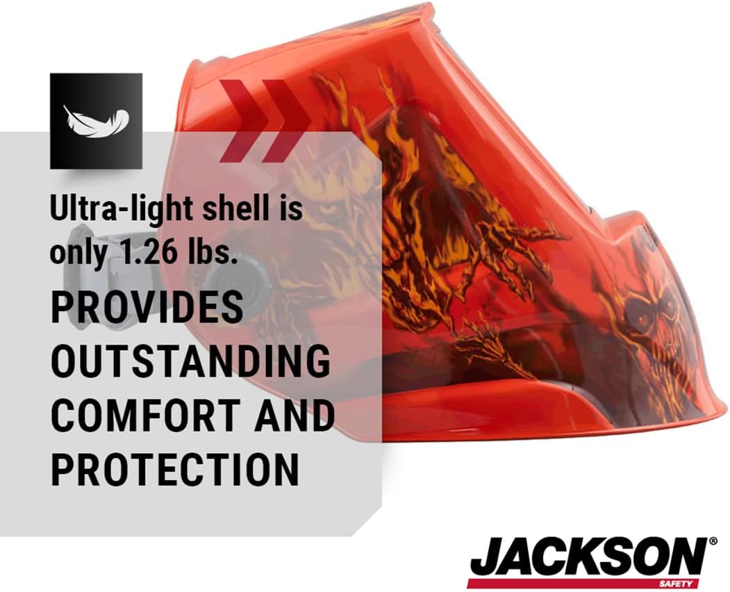 JACKSON SAFETY Jackson Safety 47101 Premium Auto Darkening Welding Helmet 3/5-13 Shade Range 1/1/1/1 Optical Clarity