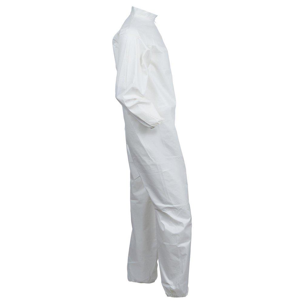 KLEENGUARD KleenGuard 44313 A40 Liquid Particle Protection Coverall, Zipper Front, Elastic Wrists and Ankles, Large