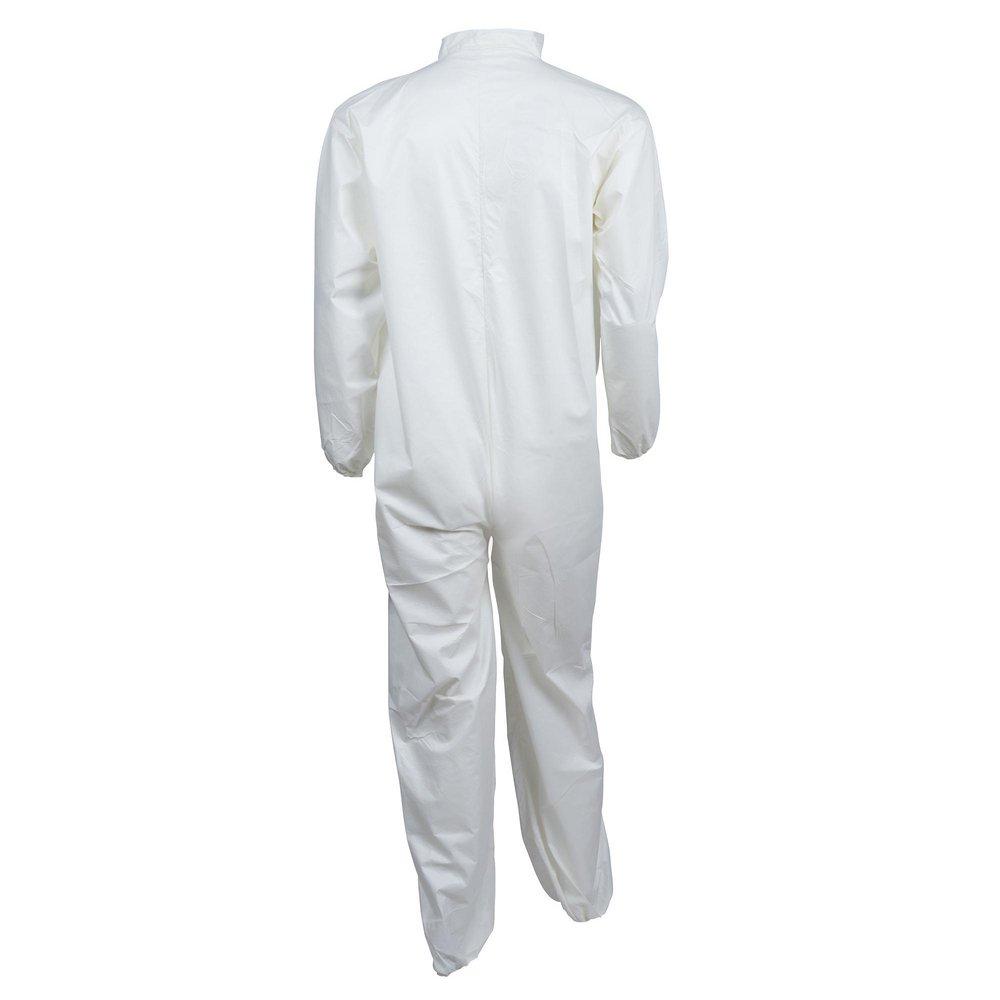 KLEENGUARD KleenGuard 44313 A40 Liquid Particle Protection Coverall, Zipper Front, Elastic Wrists and Ankles, Large